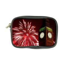 Fireworks Explode Behind The Houses Of Parliament And Big Ben On The River Thames During New Year’s Coin Purse by Sapixe