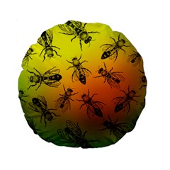 Insect Pattern Standard 15  Premium Flano Round Cushions by Sapixe