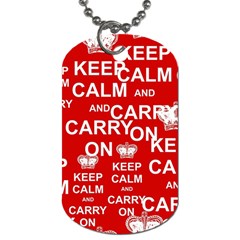 Keep Calm And Carry On Dog Tag (two Sides) by Sapixe