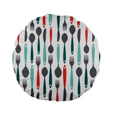 Spoon Fork Knife Pattern Standard 15  Premium Round Cushions by Sapixe