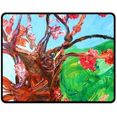 Coral Tree Blooming Fleece Blanket (medium)  by bestdesignintheworld