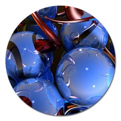 Spheres With Horns 3d Magnet 5  (round) by Sapixe