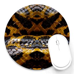 Textures Snake Skin Patterns Round Mousepads by Sapixe