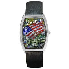 Usa United States Of America Images Independence Day Barrel Style Metal Watch by Sapixe