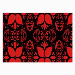 Christmas Red And Black Background Large Glasses Cloth (2-side) by Sapixe