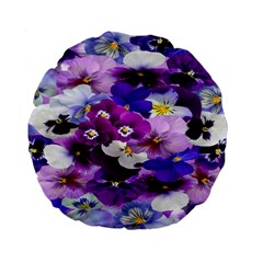 Graphic Background Pansy Easter Standard 15  Premium Flano Round Cushions by Sapixe