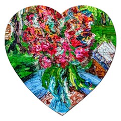 Paint, Flowers And Book Jigsaw Puzzle (heart) by bestdesignintheworld