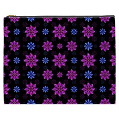 Stylized Dark Floral Pattern Cosmetic Bag (xxxl)  by dflcprints