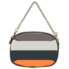 Orange Sand Charcoal Stripes Pattern Striped Elegant Chain Purses (one Side)  by yoursparklingshop