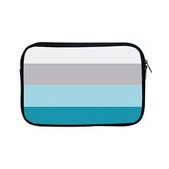 Blue Gray Striped Pattern Horizontal Stripes Apple Ipad Mini Zipper Cases by yoursparklingshop