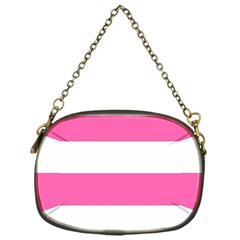 Horizontal Pink White Stripe Pattern Striped Chain Purses (one Side)  by yoursparklingshop