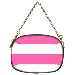 Horizontal Pink White Stripe Pattern Striped Chain Purses (two Sides)  by yoursparklingshop