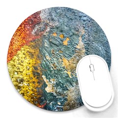 Colorful Abstract Texture  Round Mousepads by dflcprints