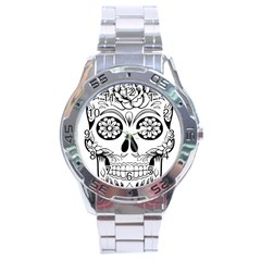 Sugar Skull Stainless Steel Analogue Watch by StarvingArtisan