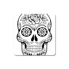 Sugar Skull Square Magnet by StarvingArtisan