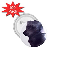 Black Wolf  1 75  Buttons (100 Pack)  by StarvingArtisan