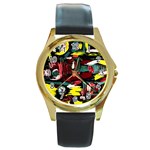 Signs 1/1 Round Gold Metal Watch Front