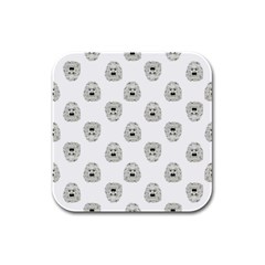 Angry Theater Mask Pattern Rubber Square Coaster (4 Pack)  by dflcprints