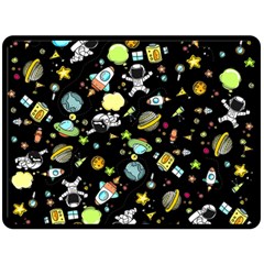 Space Pattern Fleece Blanket (large)  by Valentinaart