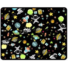 Space Pattern Fleece Blanket (medium)  by Valentinaart