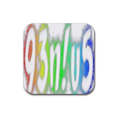 Genius Funny Typography Bright Rainbow Colors Rubber Coaster (square)  by yoursparklingshop