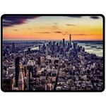 New York Skyline Architecture Nyc Double Sided Fleece Blanket (Large)  80 x60  Blanket Back