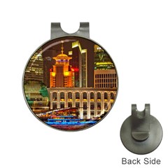 Shanghai Skyline Architecture Hat Clips With Golf Markers by Simbadda