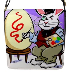 Bunny Easter Artist Spring Cartoon Flap Messenger Bag (s) by Simbadda