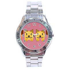 Pet Animal Feline Domestic Animals Stainless Steel Analogue Watch by Simbadda