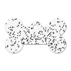 Flock Birds Animals Flying Dog Tag Bone (two Sides) by Simbadda