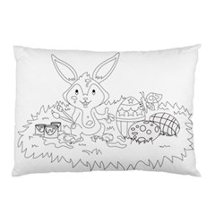 Coloring Picture Easter Easter Bunny Pillow Case by Sapixe