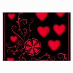 Background Hearts Ornament Romantic Large Glasses Cloth (2-side) by Sapixe