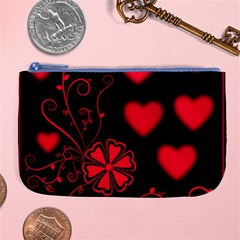 Background Hearts Ornament Romantic Large Coin Purse by Sapixe