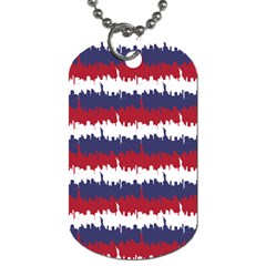 244776512ny Usa Skyline In Red White & Blue Stripes Nyc New York Manhattan Skyline Silhouette Dog Tag (two Sides) by PodArtist