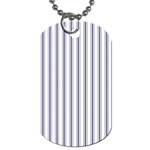 Mattress Ticking Wide Striped Pattern in USA Flag Blue and White Dog Tag (Two Sides) Front