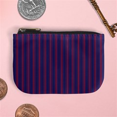 Mattress Ticking Wide Striped Pattern In Usa Flag Blue And Red Mini Coin Purses by PodArtist