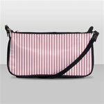 Mattress Ticking Narrow Striped USA Flag Red and White Shoulder Clutch Bags Front