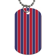 Large Red White And Blue Usa Memorial Day Holiday Pinstripe Dog Tag (two Sides) by PodArtist