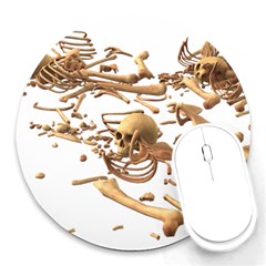 Skull Bone Skeleton Bones Round Mousepads by Sapixe