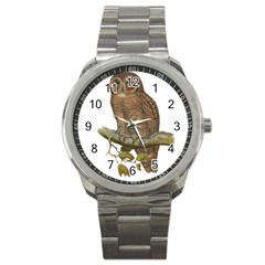 Bird Owl Animal Vintage Isolated Sport Metal Watch by Sapixe