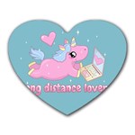 Long distance lover - Cute Unicorn Heart Mousepads Front