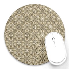 Modern Baroque Pattern Round Mousepads by dflcprints