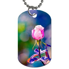 Pink Rose Flower Dog Tag (two Sides) by FunnyCow