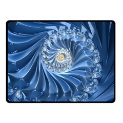 Blue Fractal Abstract Spiral Fleece Blanket (small) by Nexatart