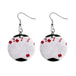 Poker Hands   Straight Flush Diamonds Mini Button Earrings Front