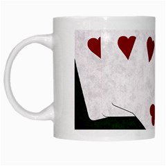 Poker Hands Straight Flush Hearts White Mugs by FunnyCow