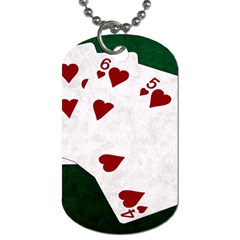 Poker Hands Straight Flush Hearts Dog Tag (two Sides) by FunnyCow