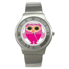 Sowa Owls Bird Wild Birds Pen Stainless Steel Watch by Sapixe