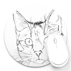 Cat Feline Animal Pet Round Mousepads by Sapixe