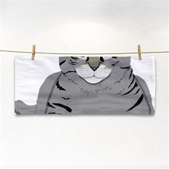 Cat Kitty Gray Tiger Tabby Pet Hand Towel by Sapixe